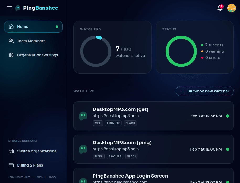 Ping Banshee screenshot